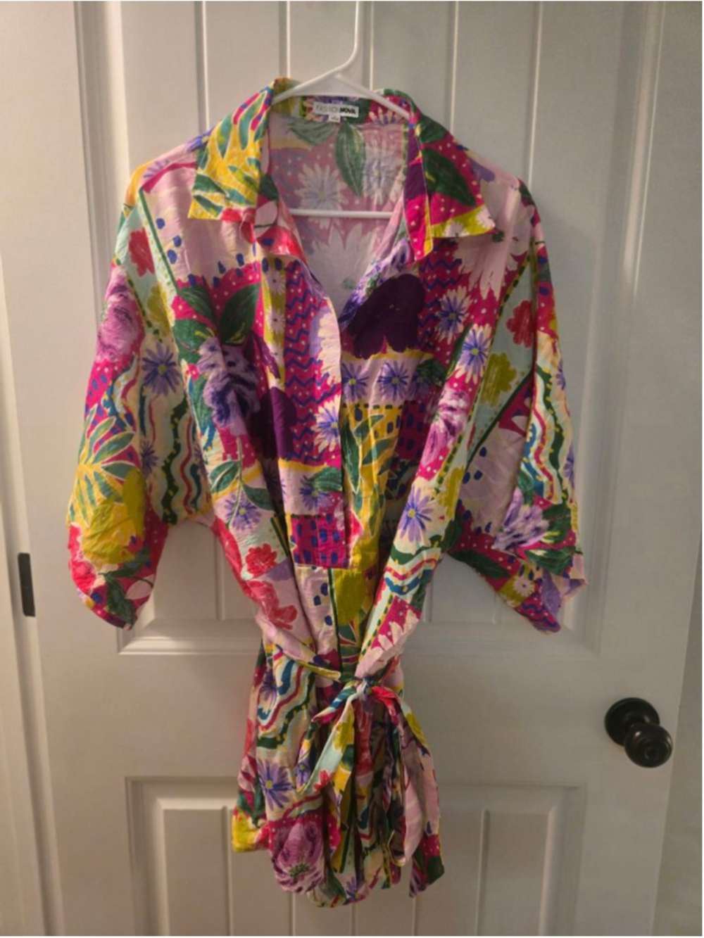 Women's Fashion Nova Floral Button Down Romper L Multi-color